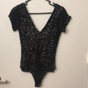 Sheer and sequins bodysuit